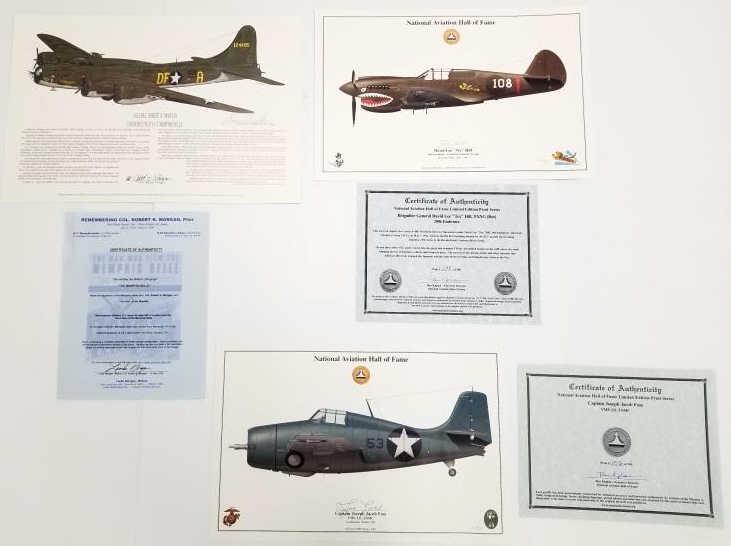 3 autographed aviation prints - airplanes - 17" x 11": 3 autographed aviation prints - airplanes - 17" x 11"