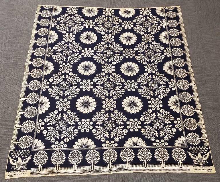 Antique coverlet - Angeline Colton - Jefferson Co. NY 1846 - 86" x 77": Antique coverlet - Angeline Colton - Jefferson Co. NY 1846 - 86" x 77"