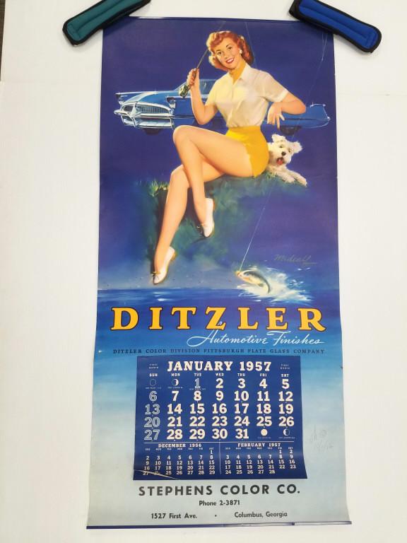 2 Bill Medcalf 1950's pin-up calendars - acquired directly from family - 22" x 46" each (1 of 8)