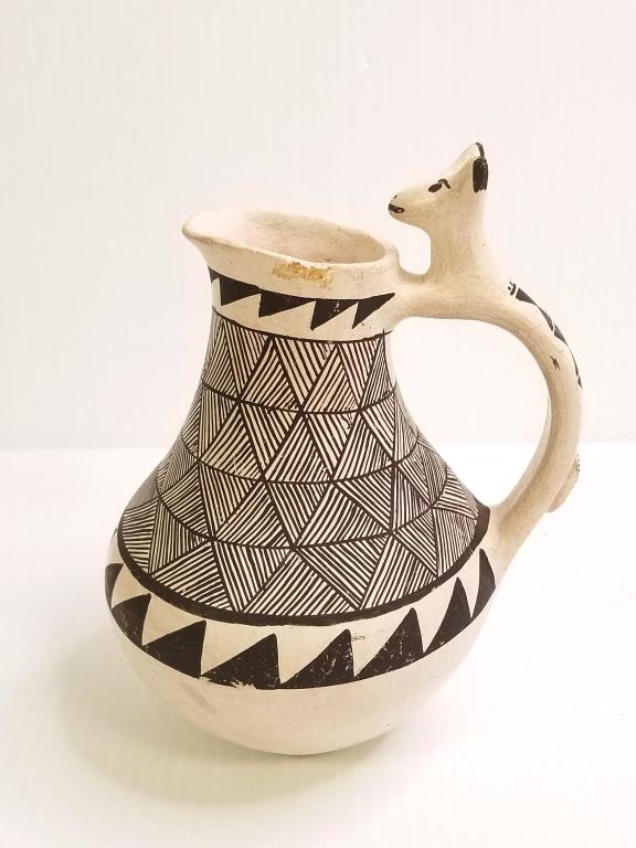 Jessie Garcia Acoma 1964 figural pitcher (some nicks) 7" tall (1 of 10)