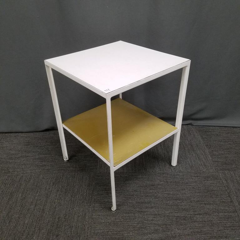 George Nelson steel frame side table with label (1 of 6)