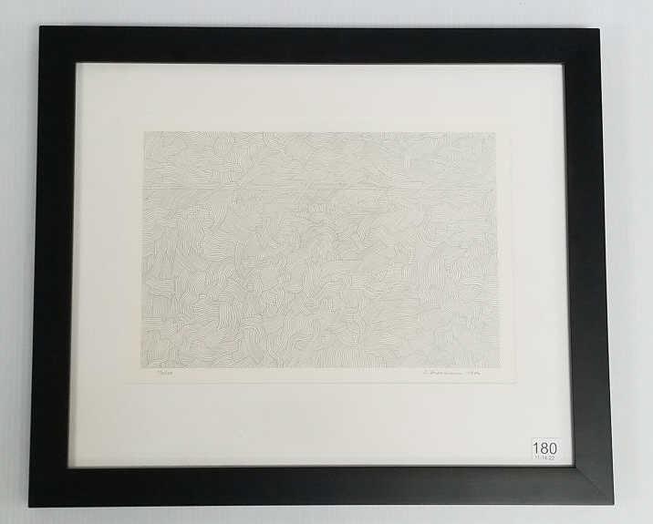 George Morrison pencil signed & numbered 116/155 framed litho - 1986 - 16" x 19" O.D. (1 of 8)