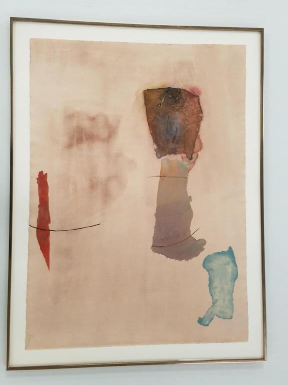 Maureen Crowe framed pencil signed watercolor & acrylic painting - 26" x 34" O.D. with paperwork (1 of 9)