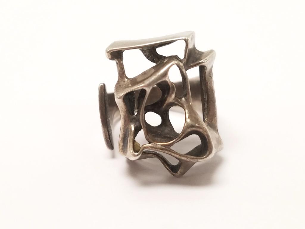 David Andersen Uni modernist sterling silver ring; size 7; adjustable (1 of 6)