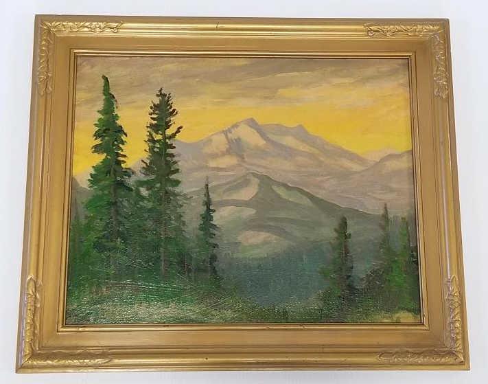 David Stirling framed oil painting on board - pencil signed on reverse (trimmed ?) 20 1/2" x 24 1/4" (1 of 8)