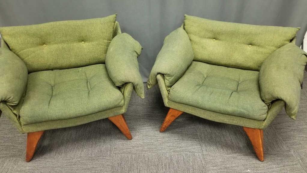 Pair of Adrian Pearsall mid-century modern lounge chairs by Craft Associates - original upholstery & (1 of 9)