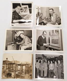 6 vintage artist photos including Norman Rockwell, Gil Elvgren, Paul Webb, Richard Bishop, Lawson: 6 vintage artist photos including Norman Rockwell, Gil Elvgren, Paul Webb, Richard Bishop, Lawson Wood, Geo. Prout, Paul Detlefson, Clyde Lamb, Donald Teague - 8' x 10"