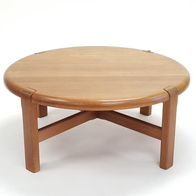 Niels Bach - Denmark solid teak round coffee table 38" diameter x 16 1/2" tall: Niels Bach - Denmark solid teak round coffee table 38" diameter x 16 1/2" tall