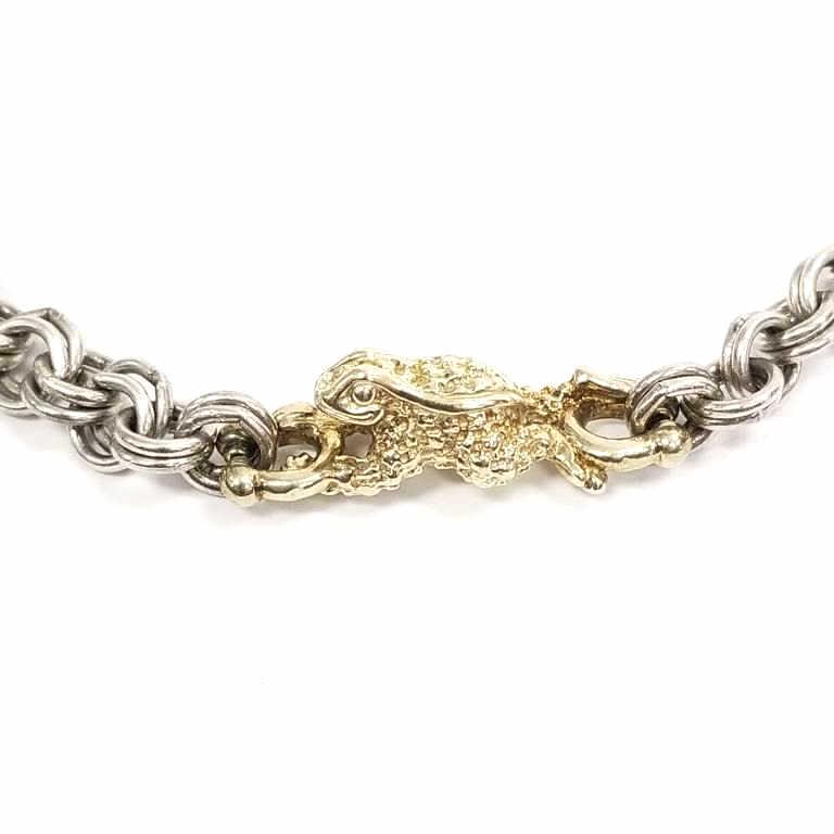 Kieselstein Cord 14k gold toad pendant & sterling silver chain necklace - 43.4 grams total -17" (1 of 10)