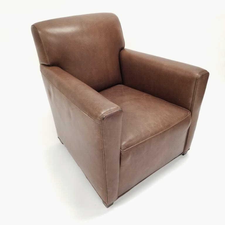 Coach signed leather club chair by Baker (1 of 12)