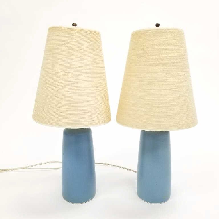 Pair of Lotte & Gunner Bostlund table lamps with shades - 21 1/2" high (1 of 10)