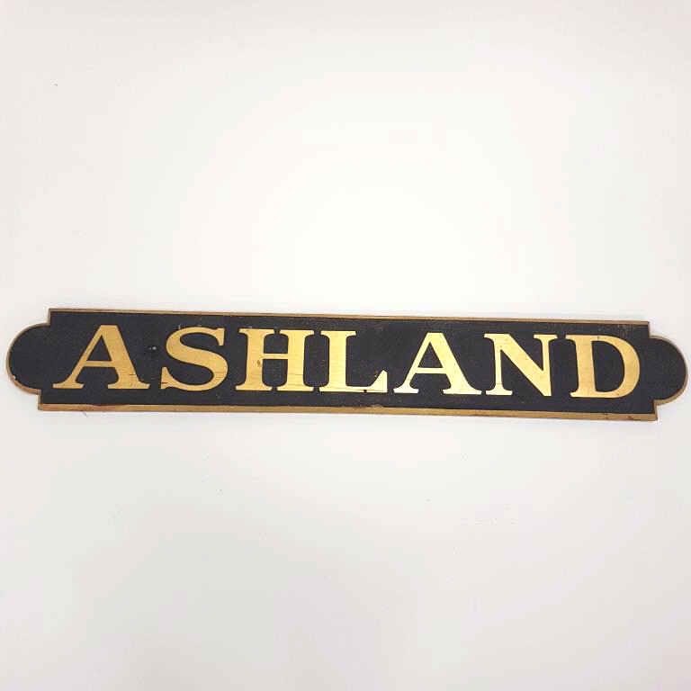 Antique wooded railroad depot sign "Ashland" 55"L 8"W (1 of 5)