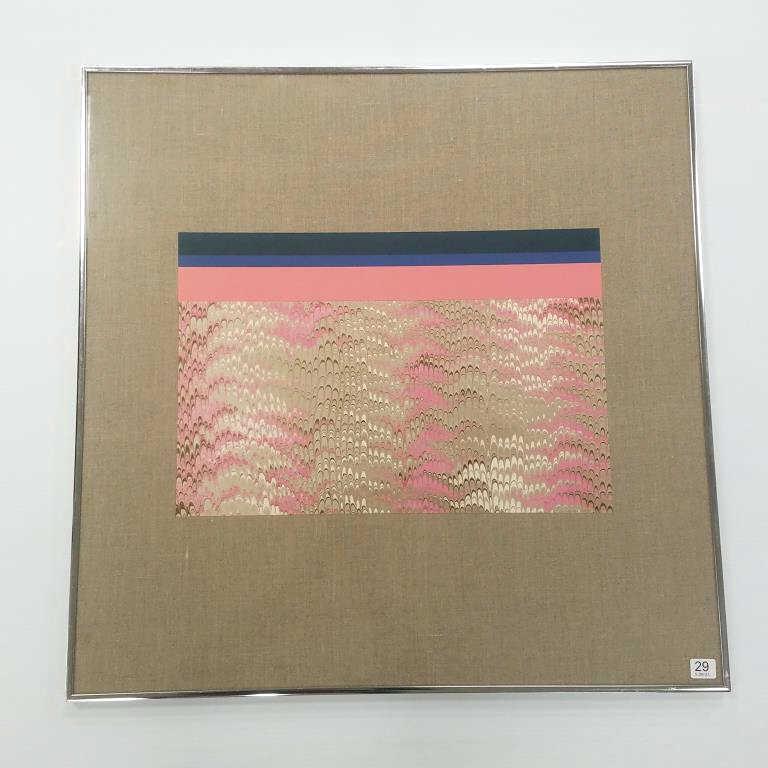 George Morrison pencil signed & dated 1977 "Mirage" framed paper collage layers of many different (1 of 6)