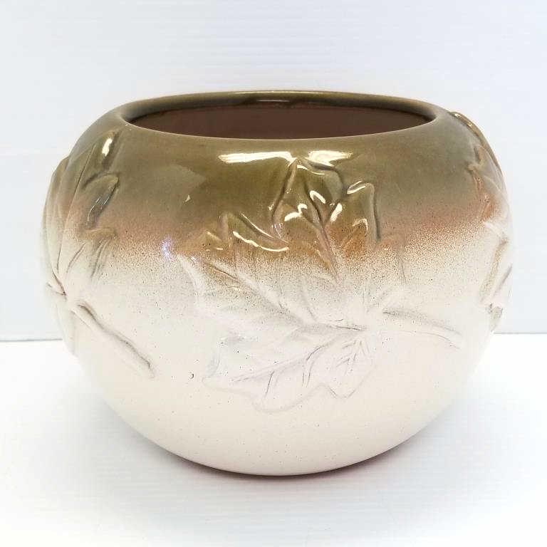 University of North Dakota School of Mines bowl with leaf design - M. Maiers - 1954 - 6" high x 8: University of North Dakota School of Mines bowl with leaf design - M. Maiers - 1954 - 6" high x 8 1/2" diameter