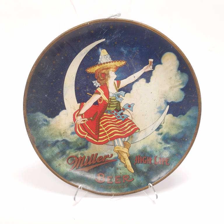 Large Miller High Life Beer - Milwaukee round tray copyright 1907 by A.C. Paul - 24" diameter (1 of 9)
