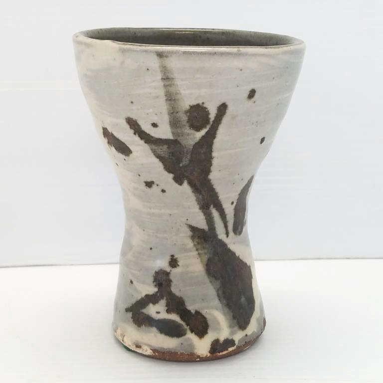 Warren Mackenzie early signed pottery goblet with decoration - 6" high (1 of 9)