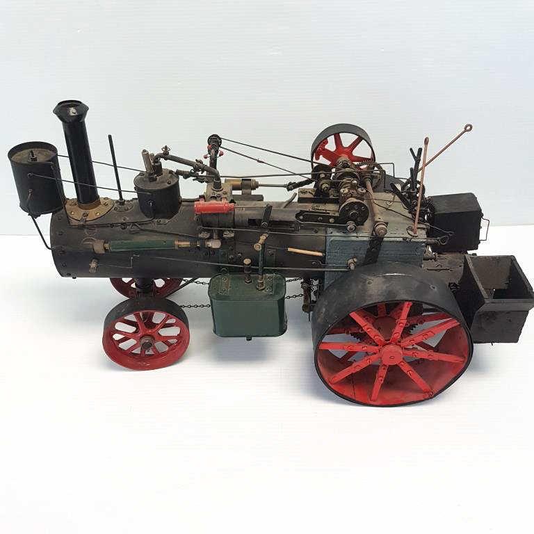 Antique steam tractor patent model (?)/ toy wood & metal - 25" (some as seen) (1 of 7)