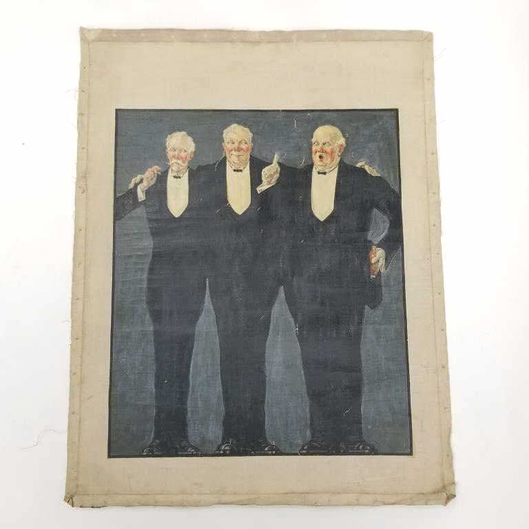 Louis Rasch signed illustration oil painting on canvas - unstretched - 22" x 26" image size (1 of 7)