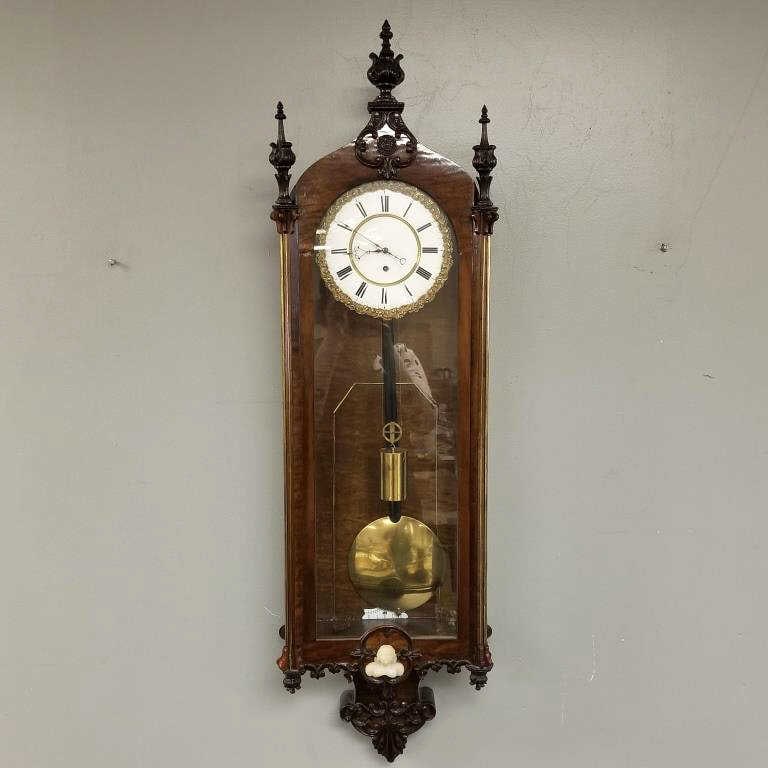 Antique Vienna wall clock - 42" high (1 of 9)