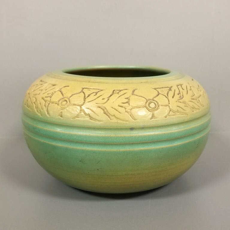 University of North Dakota School of Mines (UND) prairie rose vase by Flora Huckfield - 7 1/2" (1 of 9)