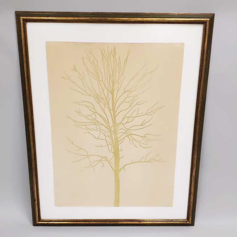 (Eugene) Larkin framed pencil signed & numbered 138-225 lithograph "Tree in the Winter" 31" x 39" (1 of 7)