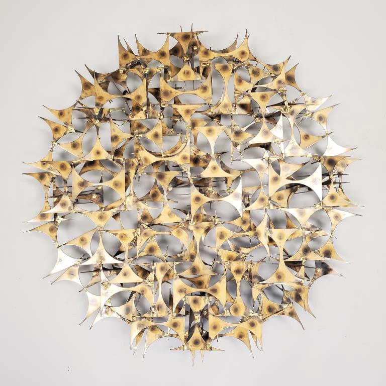 Marc Weinstein for Marc Creates wall sculpture - signed - 34" diameter: Marc Weinstein for Marc Creates wall sculpture - signed - 34" diameter