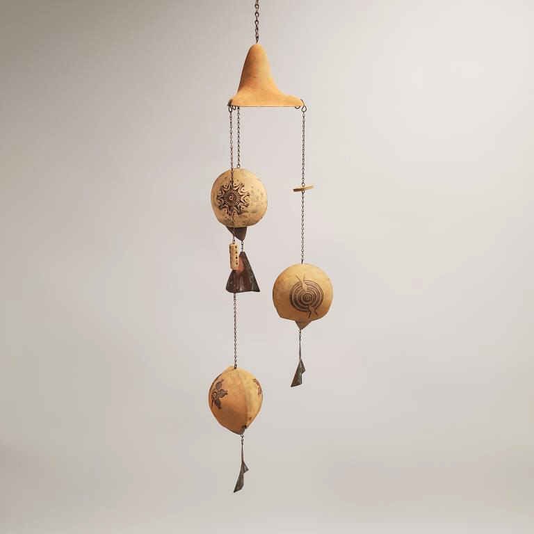 Paolo Soleri Cosanti ceramic wind bells / chimes - 60" high (1 of 8)