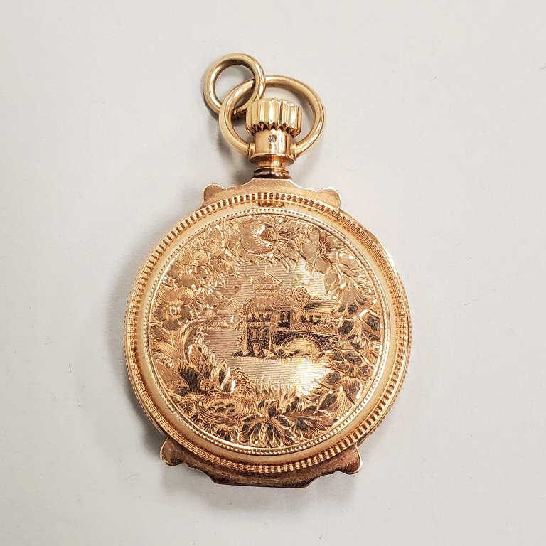 Elgin pocket watch in 14k gold box hinge case: lever set movement - 71.2 grams total (1 of 9)