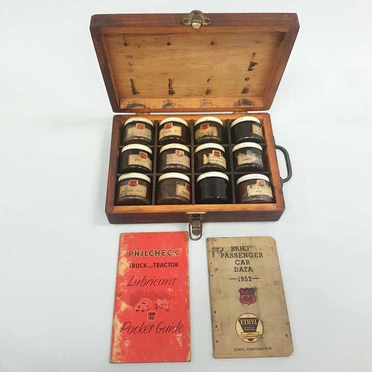 Phillips 66 salesman sample box with grease and oil - 7 1/2" x 12" (1 of 9)