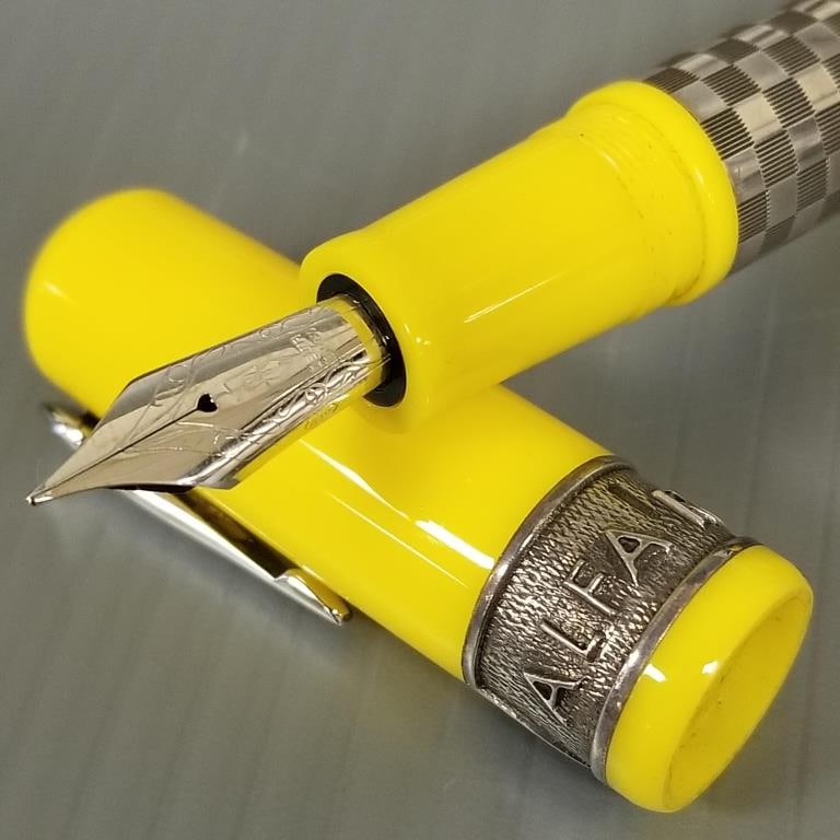 Delta Trofeo Giulietta Alfa Romeo fountain pen with 18K nib and sterling trim #0843 with box (1 of 13)