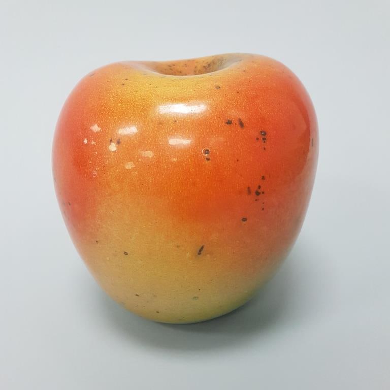 Hans Hedberg signed ceramic apple approx. 8" x 8": Hans Hedberg signed ceramic apple approx. 8" x 8"