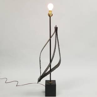 Harry Balmer (attribution) for Laurel Lamp Co. brutalist ion table lamp -30" high to top of socket: Harry Balmer (attribution) for Laurel Lamp Co. brutalist ion table lamp -30" high to top of socket