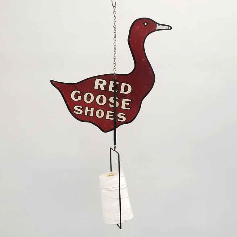 Red Goose antique tin advertising string holder - 28" overall height (1 of 7)