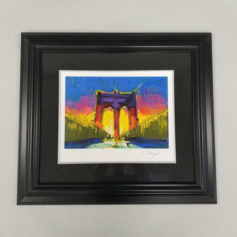 Peter Max signed & numbered 171/495 colored serigraph on wove paper "Brooklyn Bridge" 11"H 16"W (1 of 8)