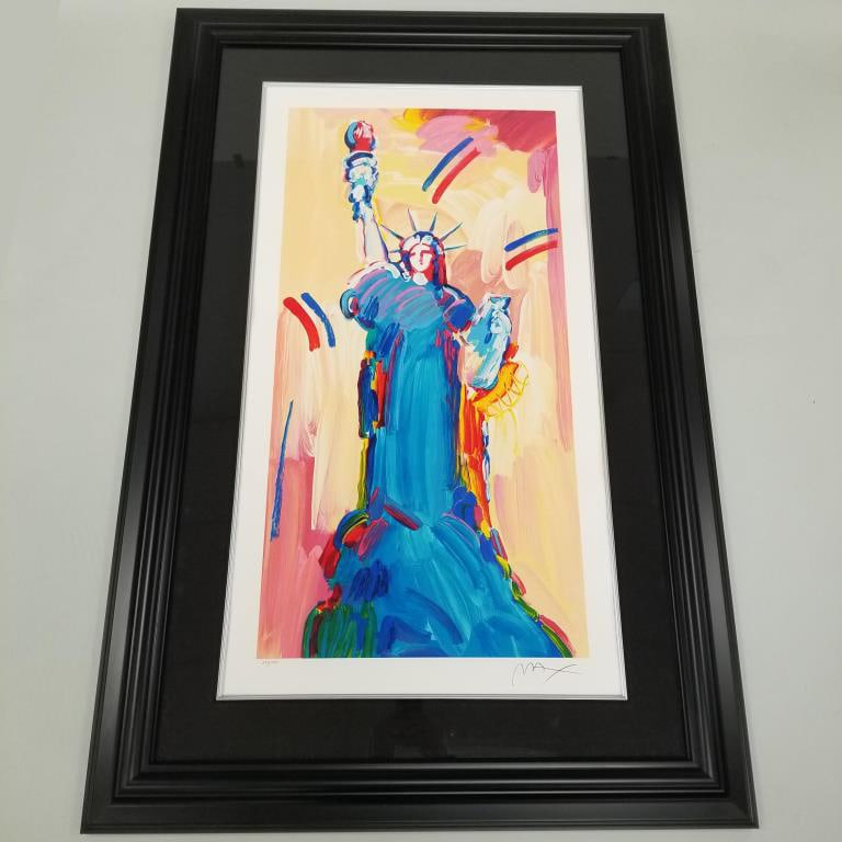 Peter Max signed & numbered 253/350 colored serigraph on wove paper "Statue of Liberty 2014" 34"H (1 of 10)