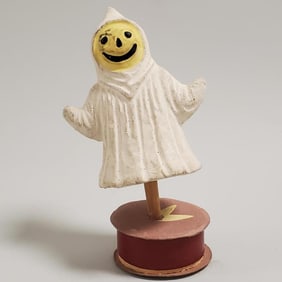 Vintage 5 1/2" German ghost nodder on candy box