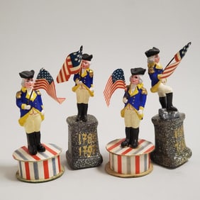 4 antique German papier-mache George Washington candy containers - 4 1/2" tallest