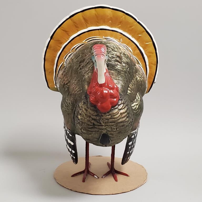 10" antique German Turkey candy container- feet affixed to new cardboard base for stability (1 of 11)