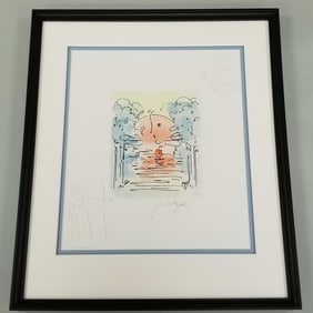 Peter Max framed signed & numbered 212/220 etching "Better World"  Icon Suite - with hand drawn