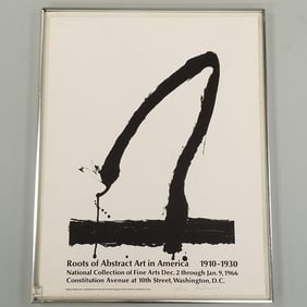 Robert Motherwell framed pencil signed & numbered 37/100 exhibition poster "Roots of Abstract Art in
