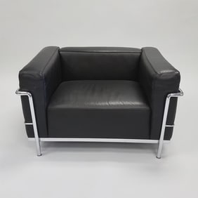LeCorbusier leather LC3 chair - Cassina with embossed signature