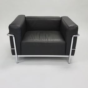 LeCorbusier leather LC3 chair - Cassina with embossed signature