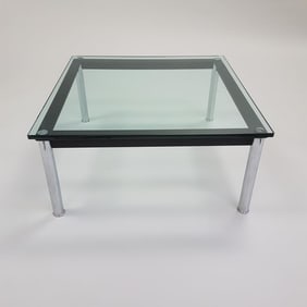LeCorbusier - Cassina - glass top table - 27 1/2"x 27 1/2" x 12 3/4" high