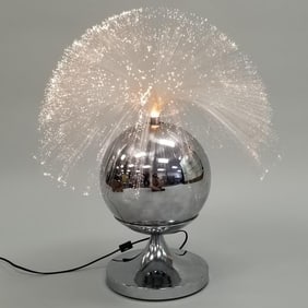 Fantasia Fiber optic lamp with chrome base unsigned