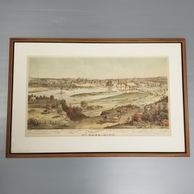 St. Paul, Minnesota antique panoramic view from Andreas Atlas - 17" x 30" image only