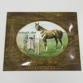 Stewart Clipping Machine tin sign with horse - 20 1/4" x 24 1/2"