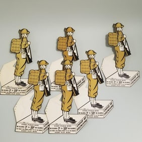 6 vintage WWII soldier punch cards - Allied Printing - Minneapolis - 11 3/4" high