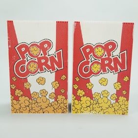 Pair of Disney All-Star movie resort metal popcorn pop-art bag light sconces - 9 1/2" wide x 5" deep