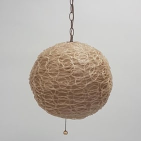 Mid-century modern spaghetti hanging ball fixture 14" diameter (needs rewiring)