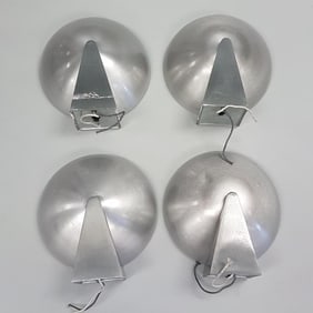4 Kurt Versen signed mid-century aluminum sconces 5" high x 10 3/4" long